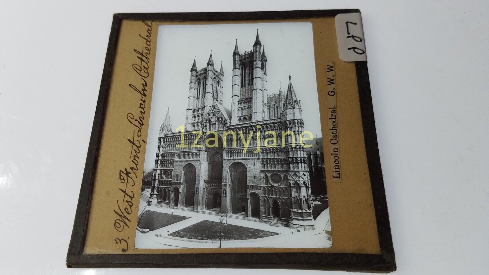 LPP Glass Magic Lantern Slide Photo WEST FRONT LINCOLN CATHEDRAL