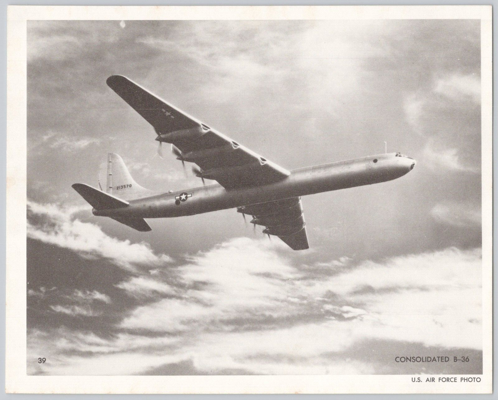 Photo Consolidated Convair B-36 Peacemaker Military Bomber Military Aviation