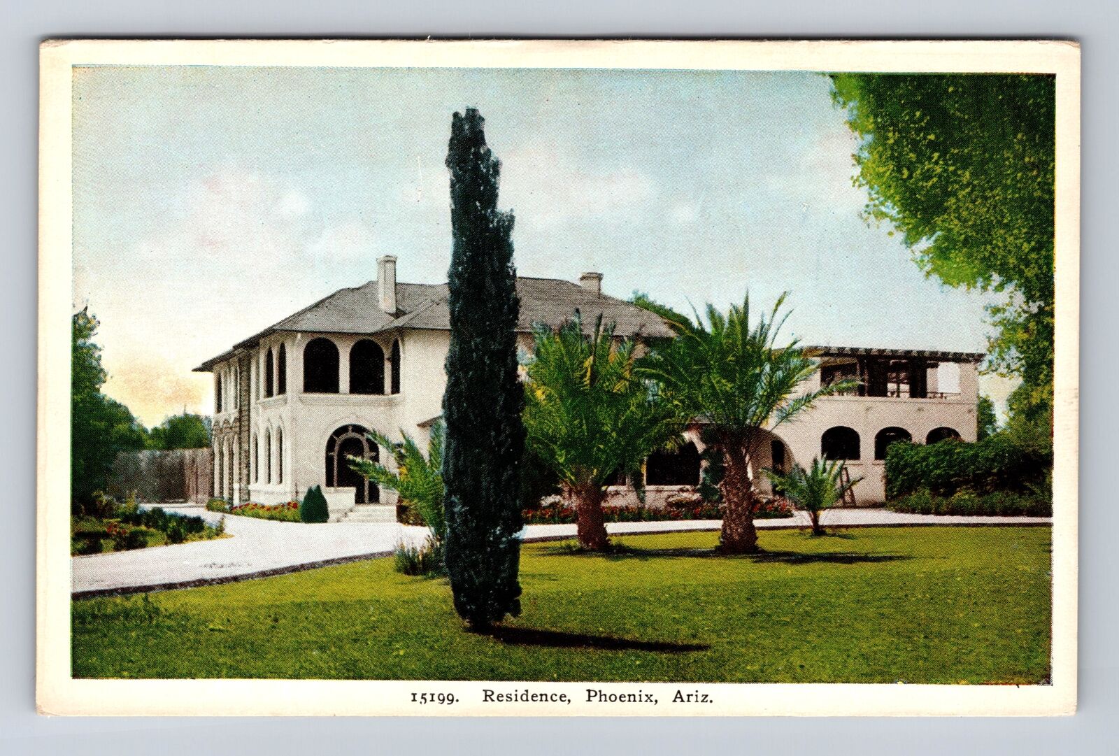 Phoenix AZ-Arizona, Residential Area, Antique Vintage Souvenir Postcard