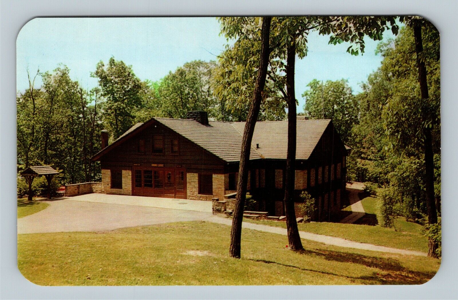 Zaleski OH, Lake Hope State Park, Dining Lodge, Ohio Vintage Postcard