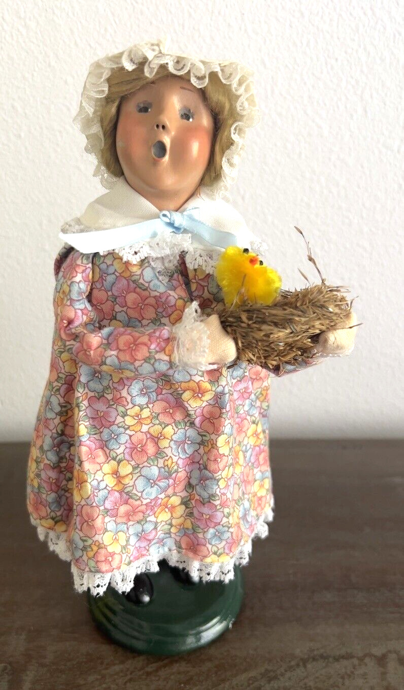 Byers' Choice LTD. The Carolers Women Figurine Holding Nest with Bird