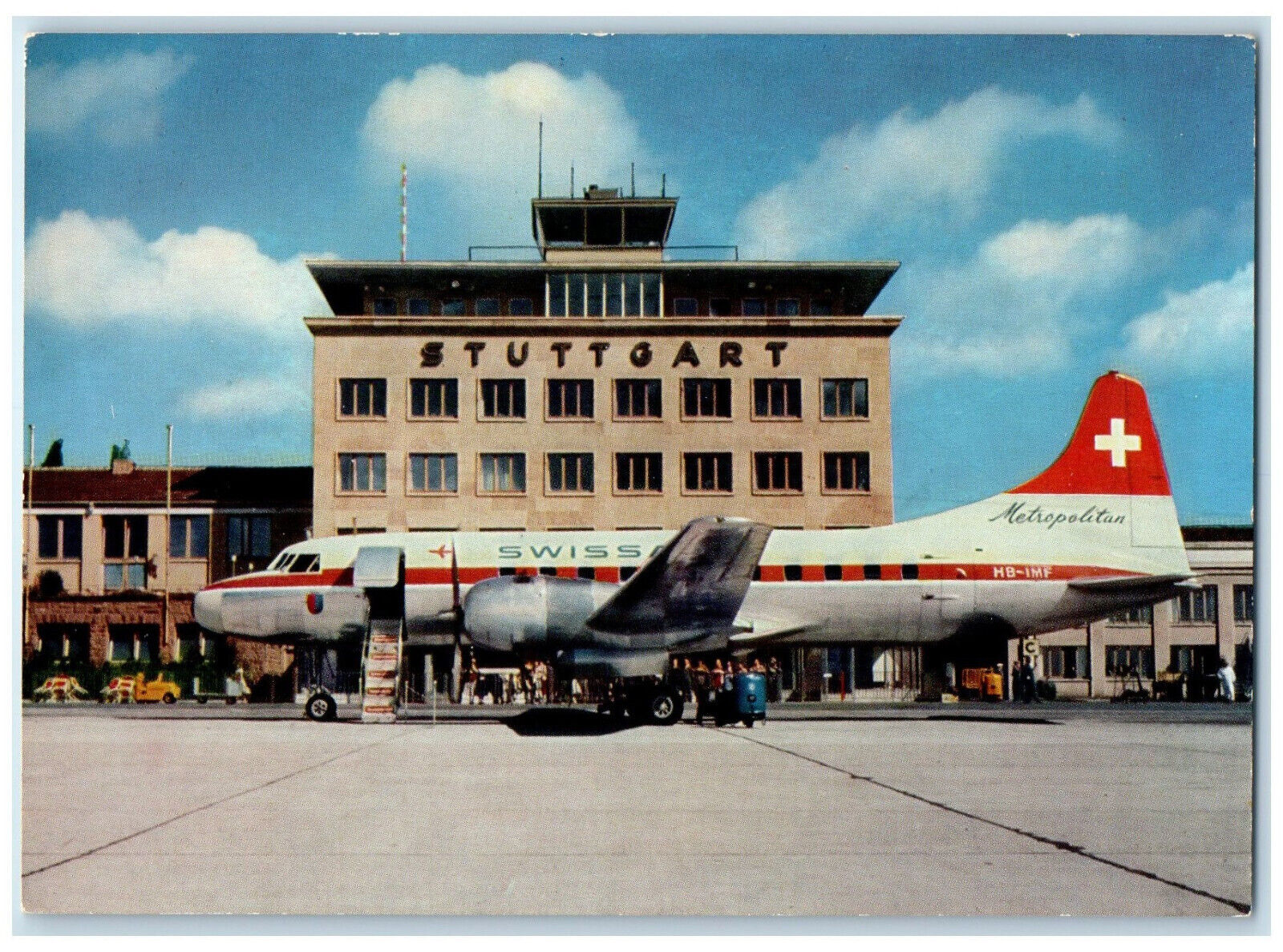 c1950's Fluqhafen Stuttgart Baden-Württemberg Germany Airplane Postcard