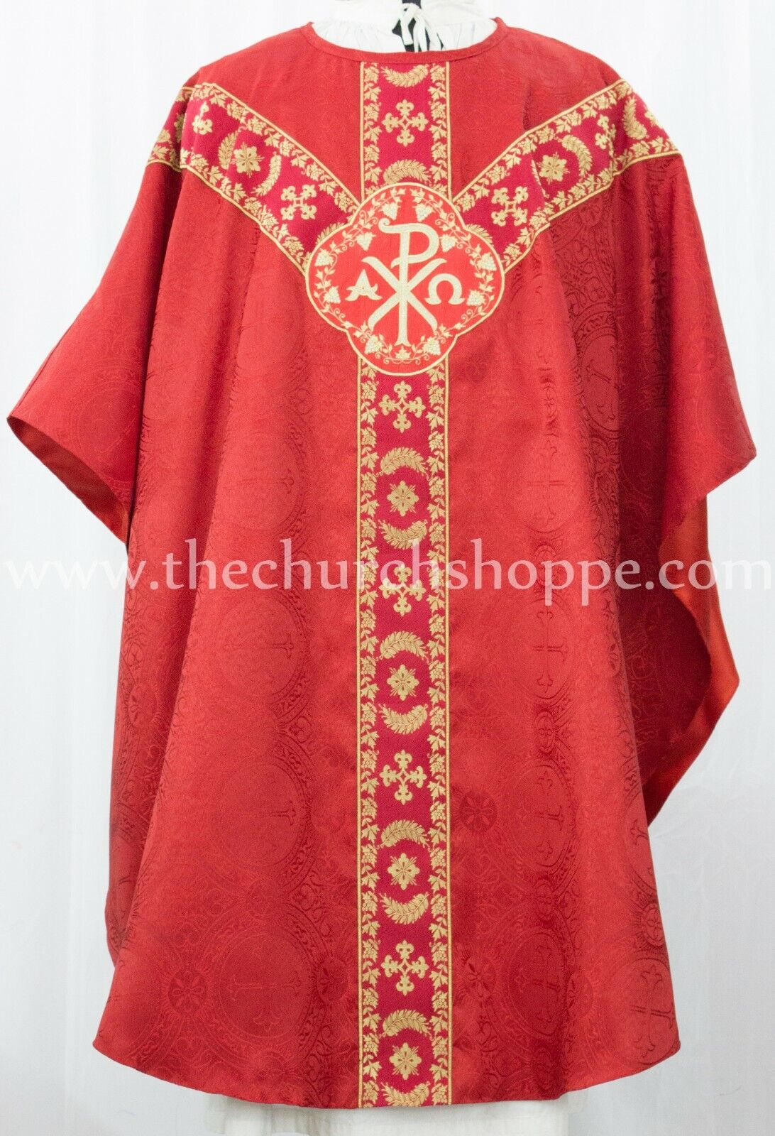 RED GOTHIC CHASUBLE vestment and mass & stole set casula casel casulla, IHS