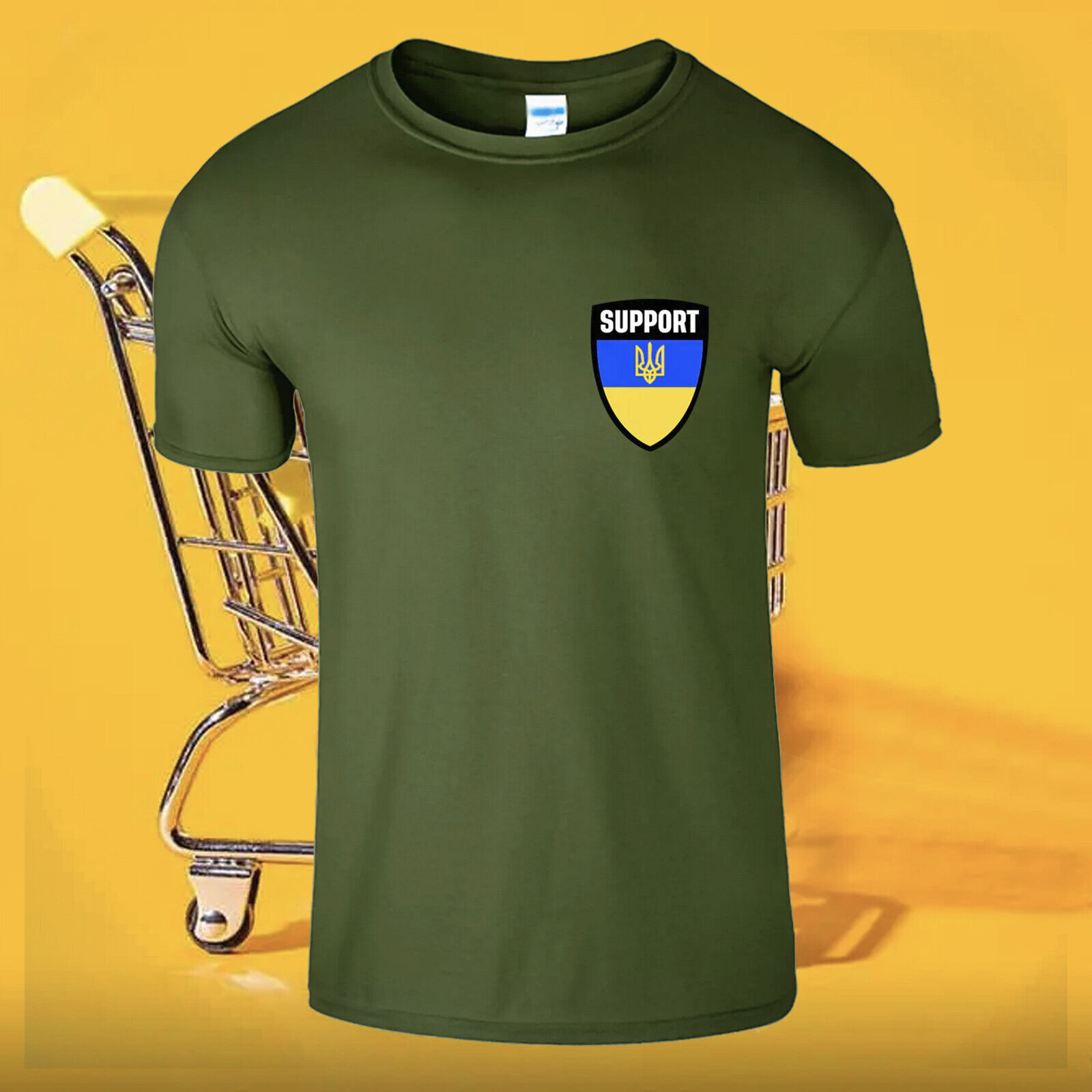 Support Ukraine Flag Stand With Ukrainian Men\'s T-Shirt Pride Tee New Logo USA
