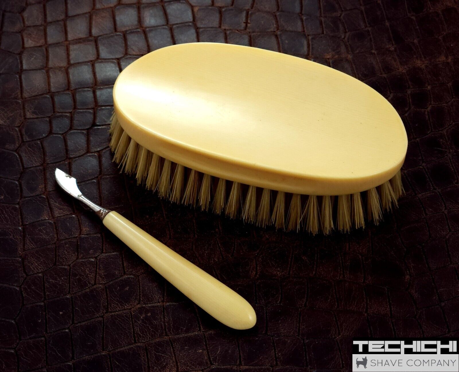 Vintage Hair Brush and Nail Cuticle Tool