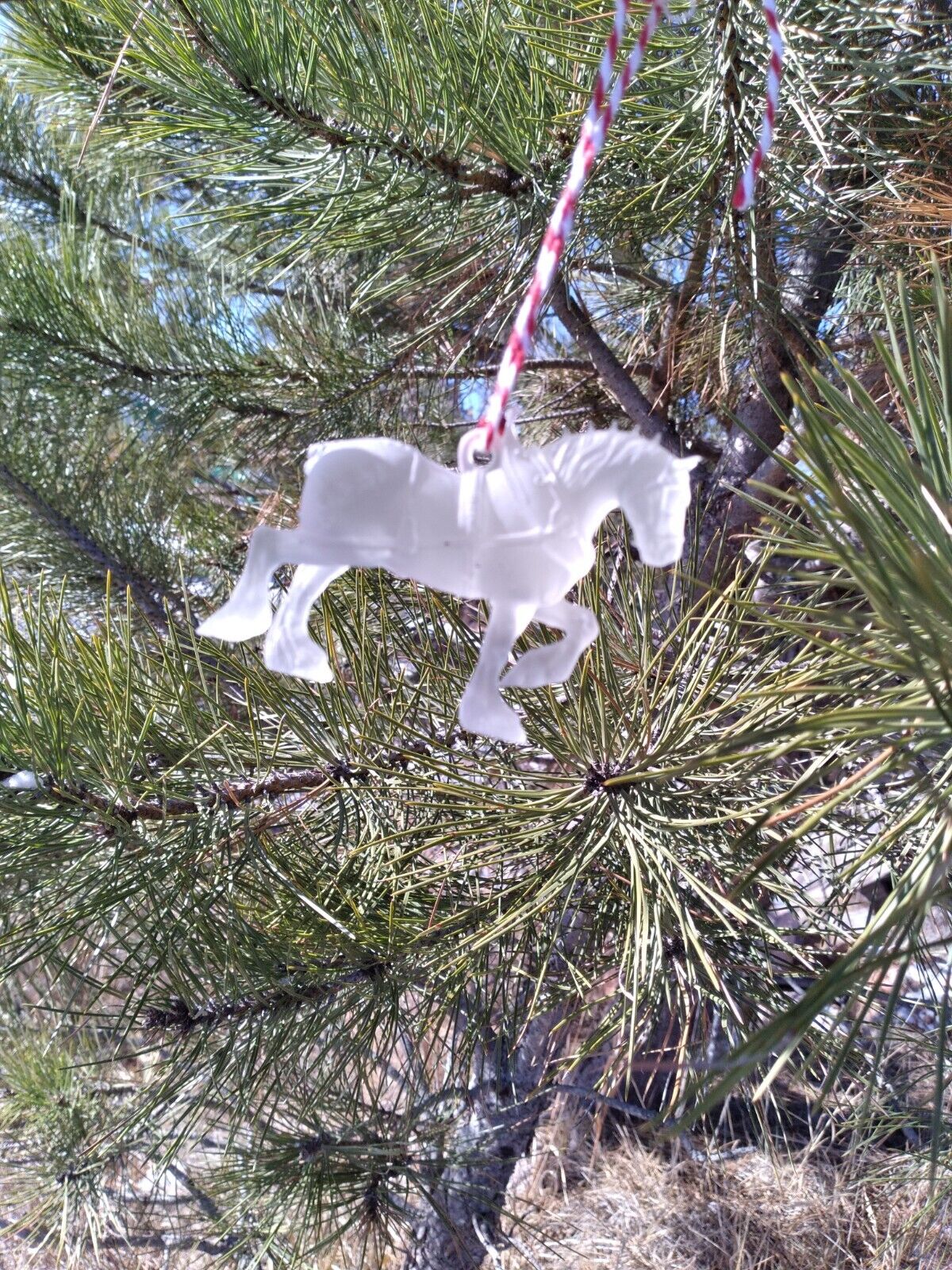 Hartland retired Budweiser Clydesdale crystal like Horse Christmas Tree Ornament
