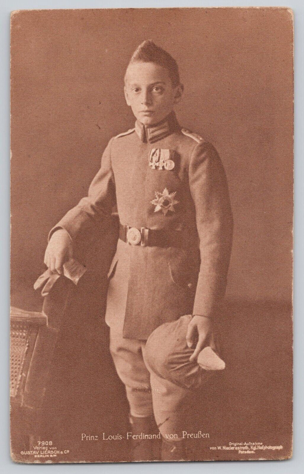 1917 RPPC Prince Louis Ferdinand of Prussia Military Uniform With Pickelhaube