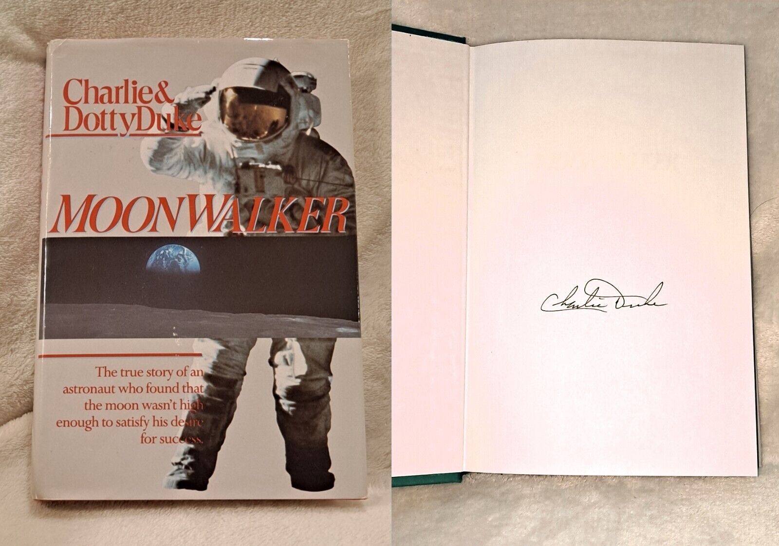Handsigned NASA Apollo 16 astronaut Charlie DUKE memoir \