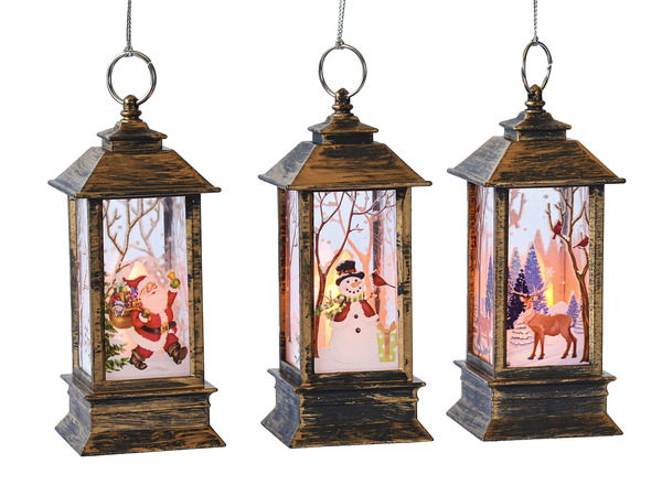 Ganz LED Lighted Mini Set of 3 Holiday Lanterns Batteries included