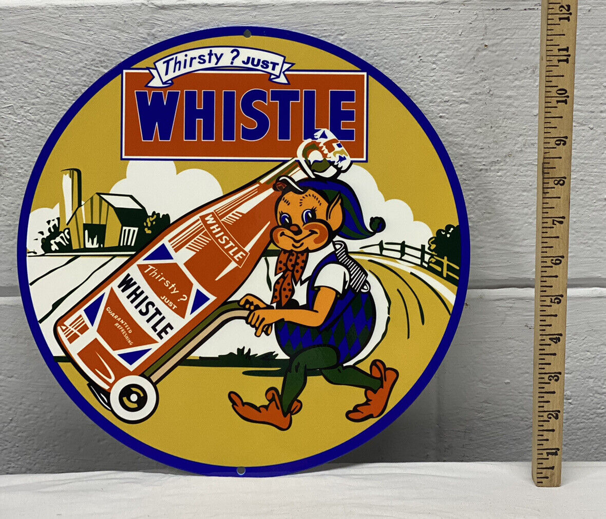 Thirsty? Just Whistle Metal Sign Soda Pop Drink Diner Refresh Bottle Gas Oil