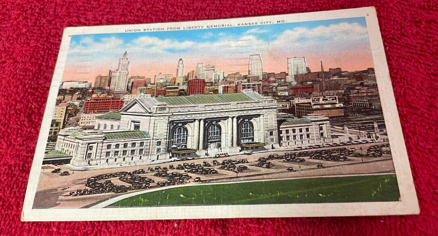 Union Station & Skyline Kansas City Missouri Vintage Posted Postcard