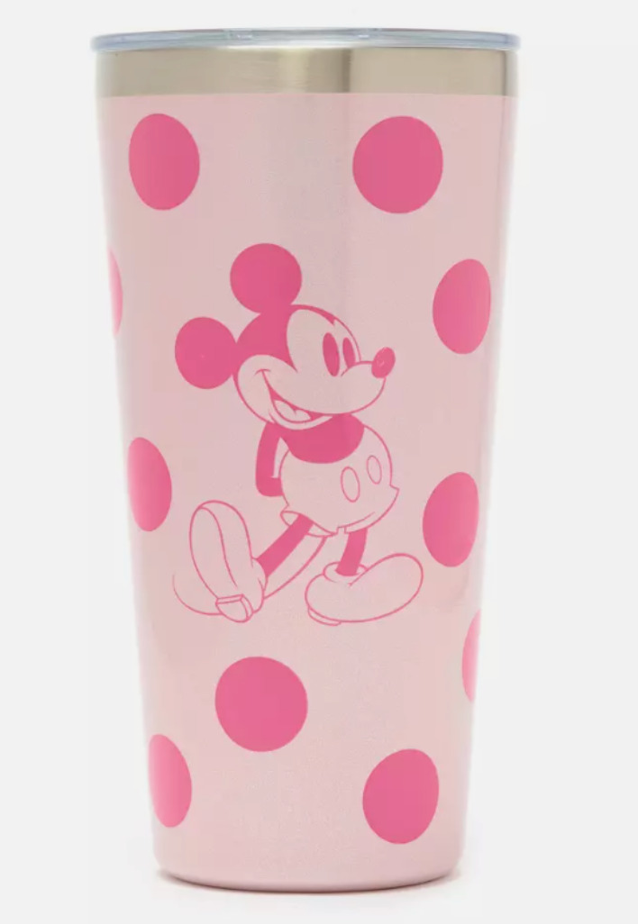 Disney Parks Mickey Mouse Polka Dot Piglet Pink Travel Tumbler
