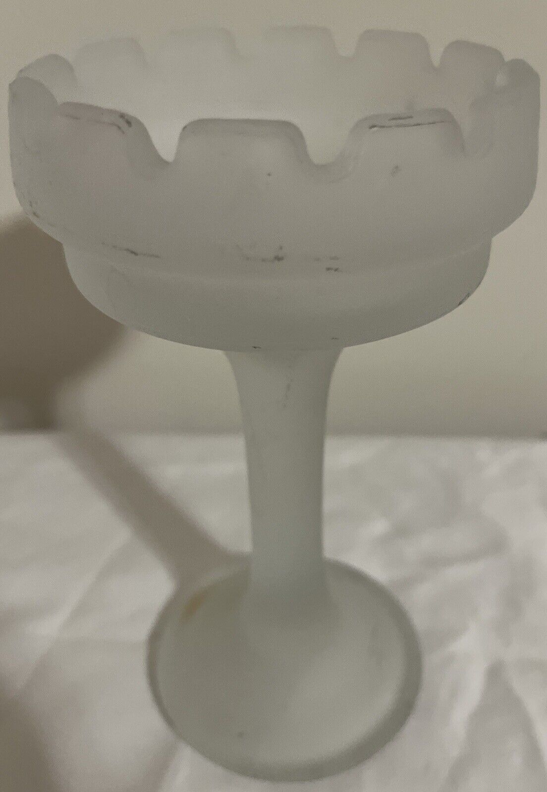Partylite Satin Frosted Glass Castle Turret Candle Holder