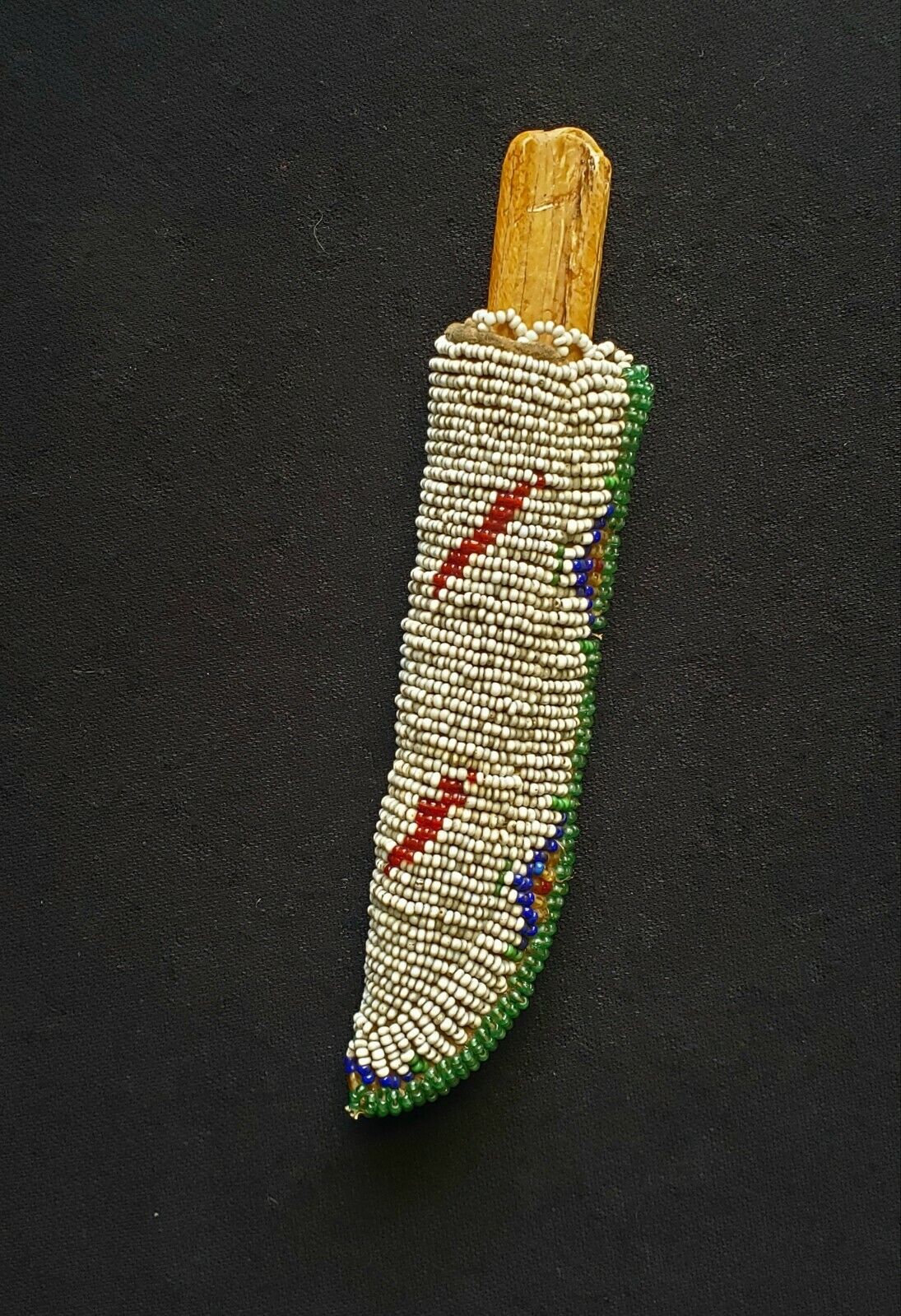 Native American Beaded Knife Case with Awl