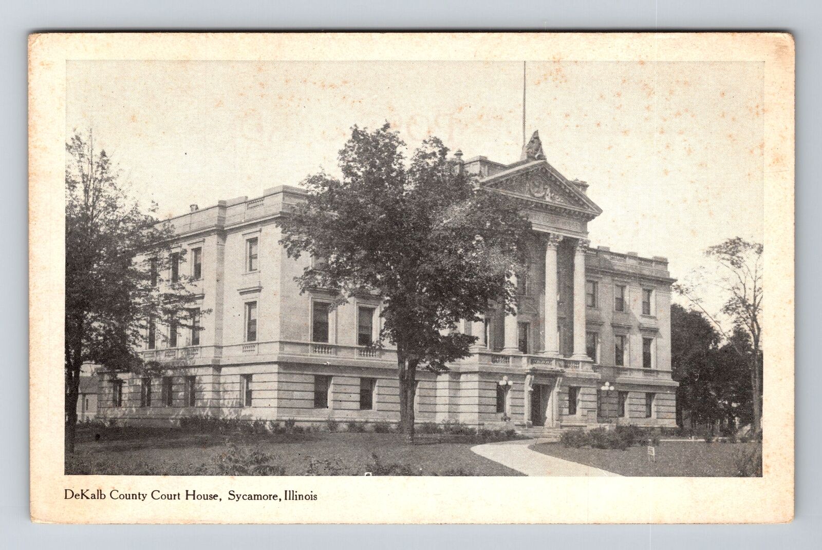 Sycamore IL-Illinois, DeKalb County Court House, Antique Vintage Postcard