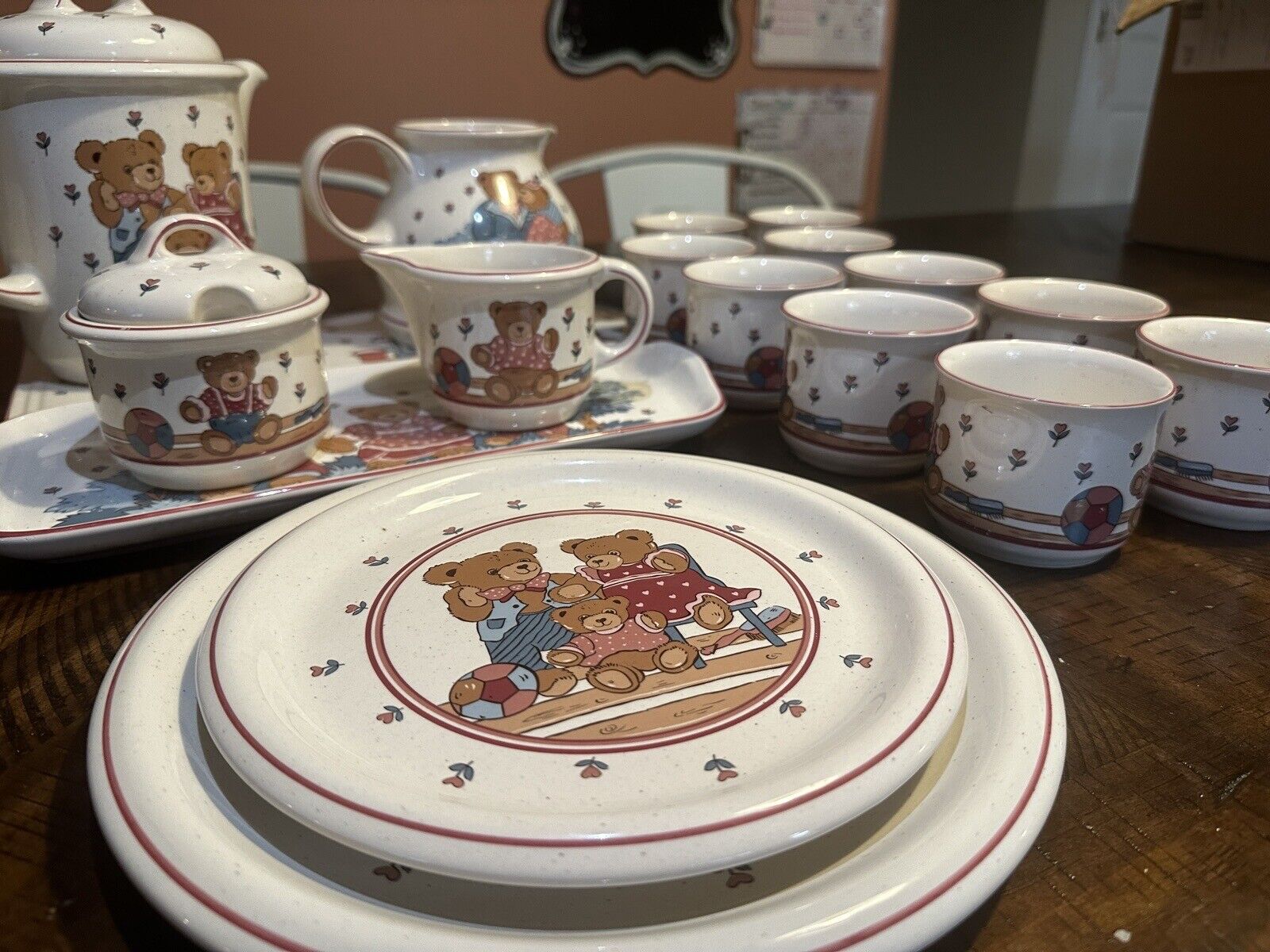 Vintage 21pc Tea Set  (Pfalzkeramik from W. Germany “Barenliebe” )