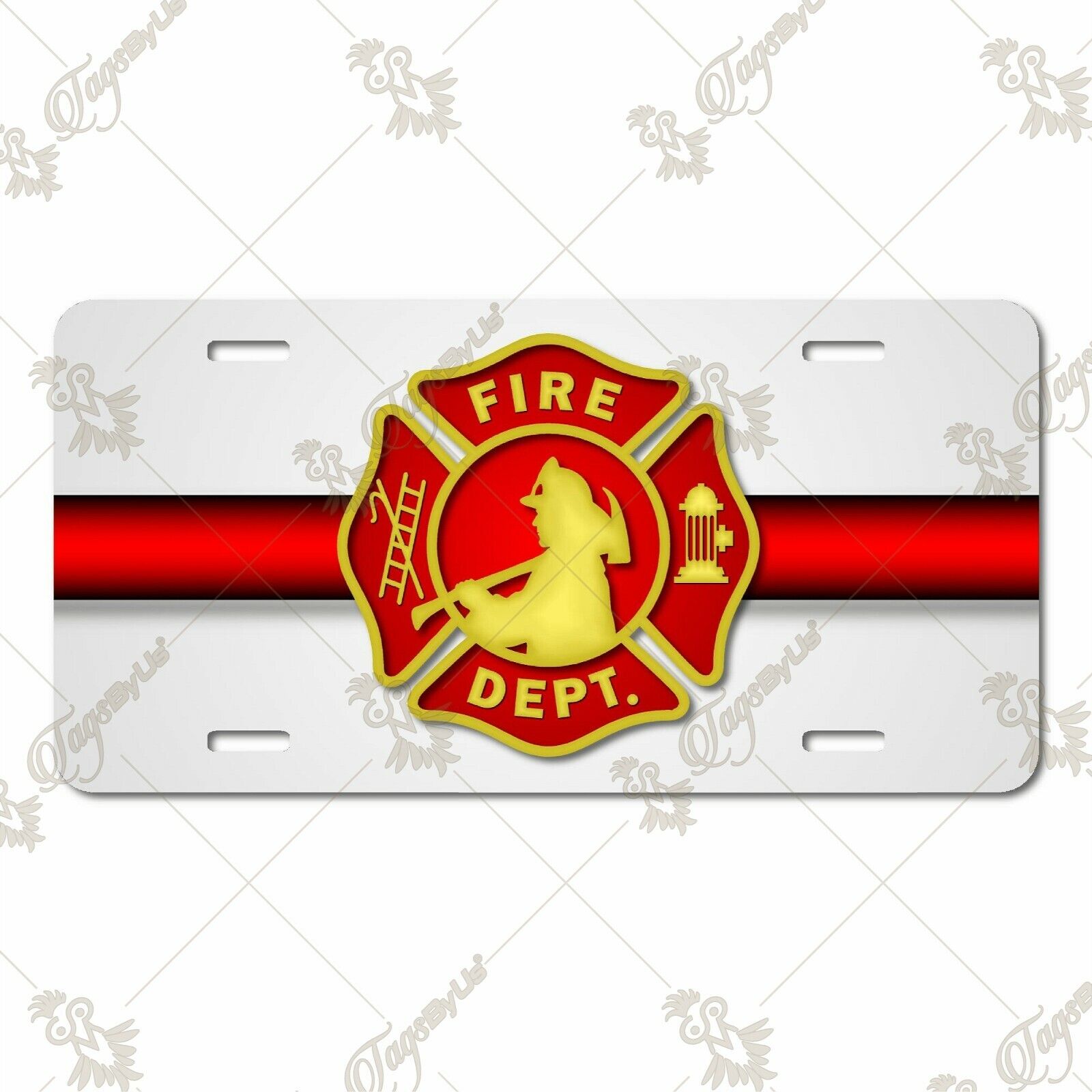 Firefighter Symbol Front Vanity License Plate #LP-FF002a