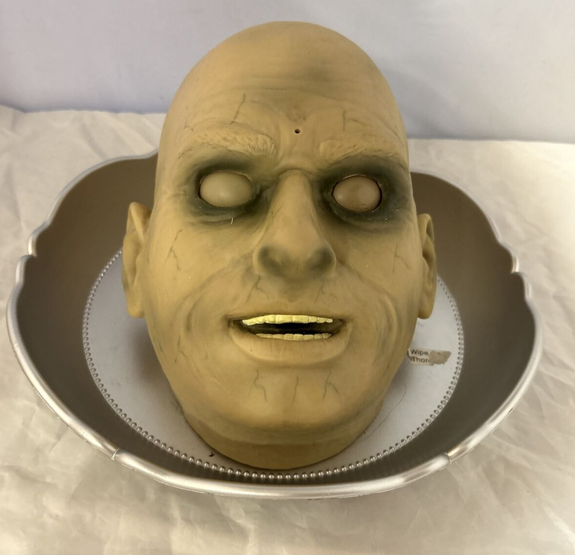 Gemmy Halloween Uncle Fester Jeeves Head Candy Dish Motion Activated Tray Décor