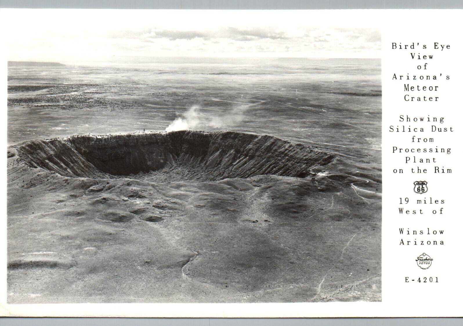 RPPC Postcard Arizona Meteor Crater Near Winslow AZ Roadside Route 66 Unposted
