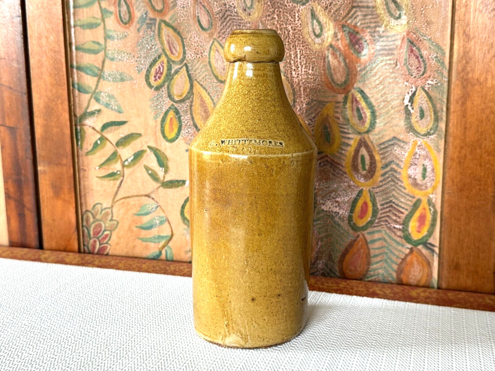 Antique Primitive Rustic Stoneware Whittemores Country Beer Bottle -New York, NY