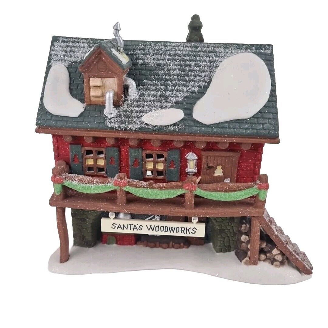 🚨 Department 56 North Pole Santa's Woodworks 5628-6 Vintage Christmas Village 
