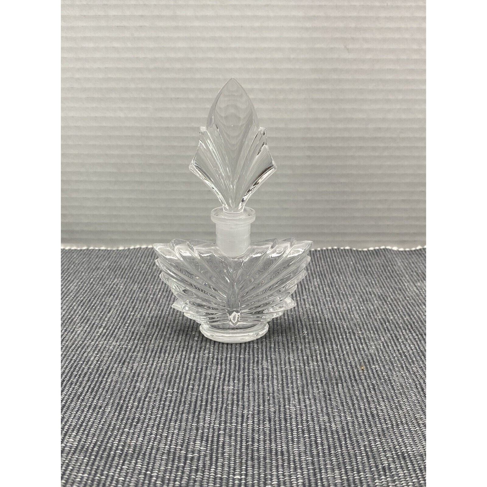 Vintage Gorham Cut Crystal Empty Perfume Bottle Butterfly Shape w/ Stopper 5.5”