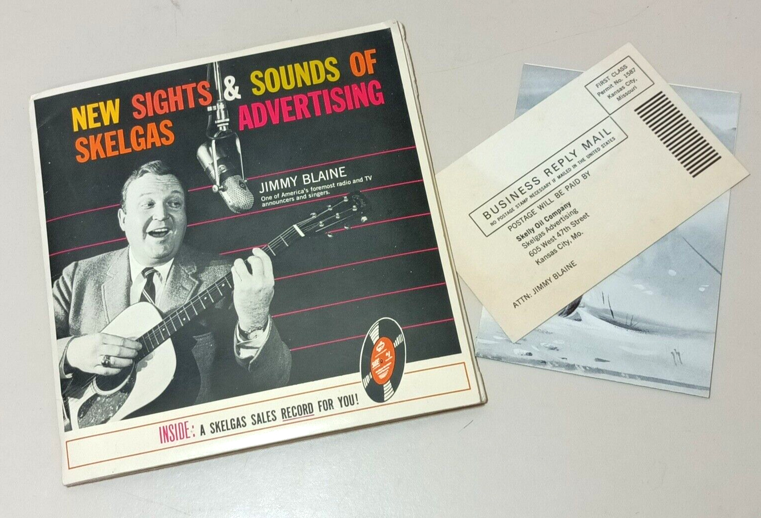 Vintage Skelgas Advertising Record LP with Brochures Jimmy Blaine 33 1/3 RPM 