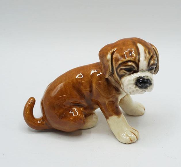 Porcelain Goebel Boxer Puppy Dog Figurine made in West Germany