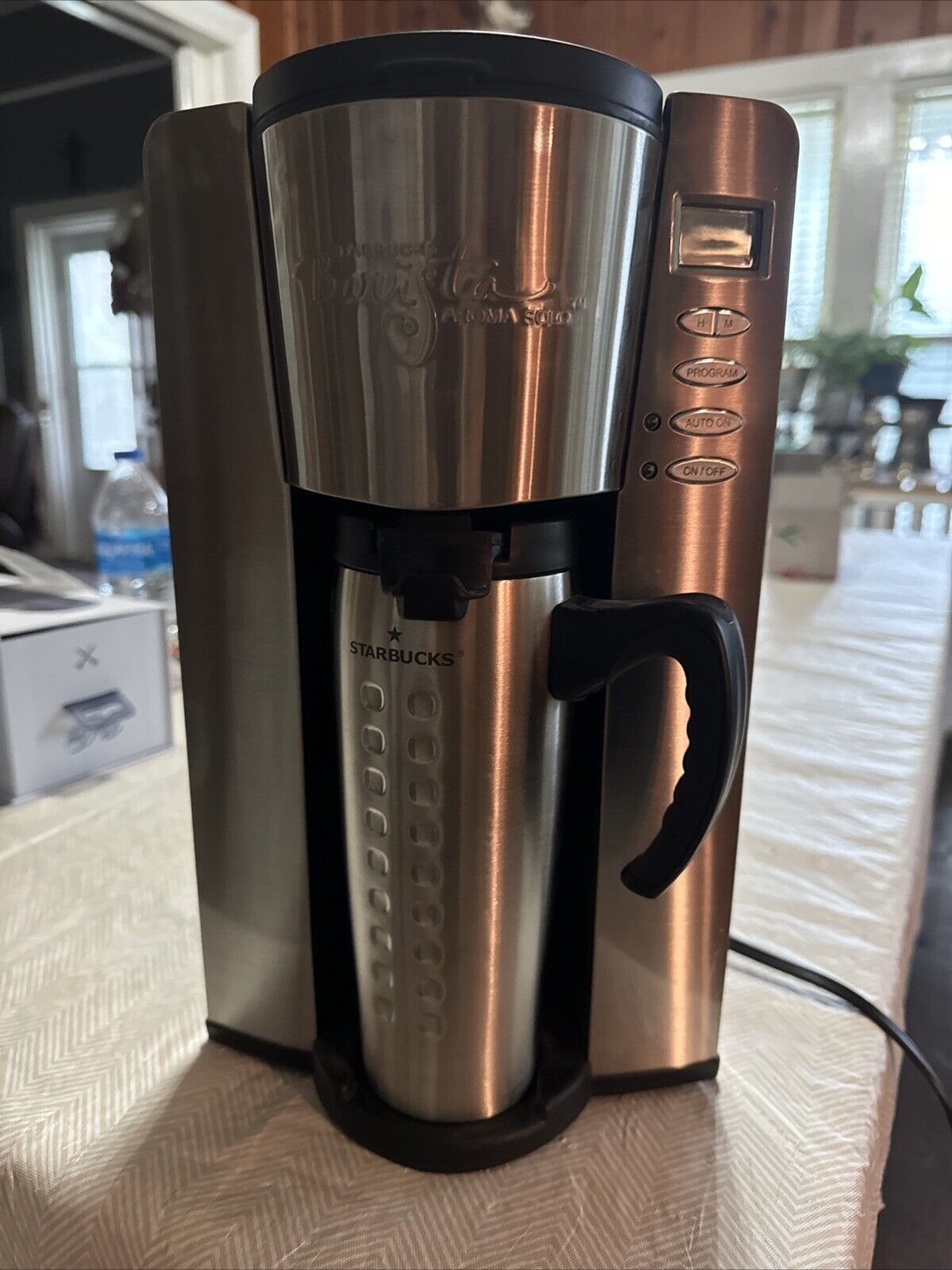 STARBUCKS BARISTA AROMA SOLO HOME COFFEE BREWER STAINLESS STEEL & TRAVEL TUMBLER