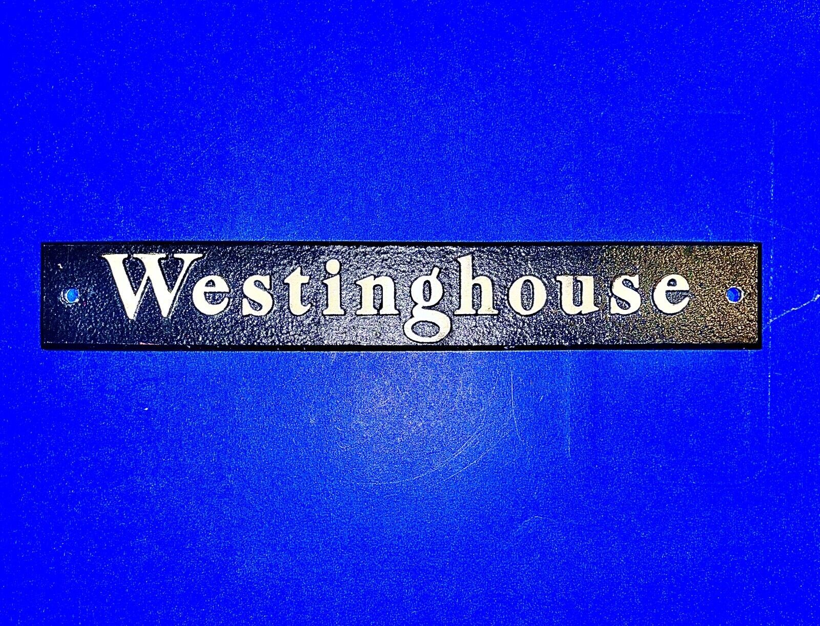 Vintage Westinghouse Electric Cast Aluminum Name Plaque 8” X 1”
