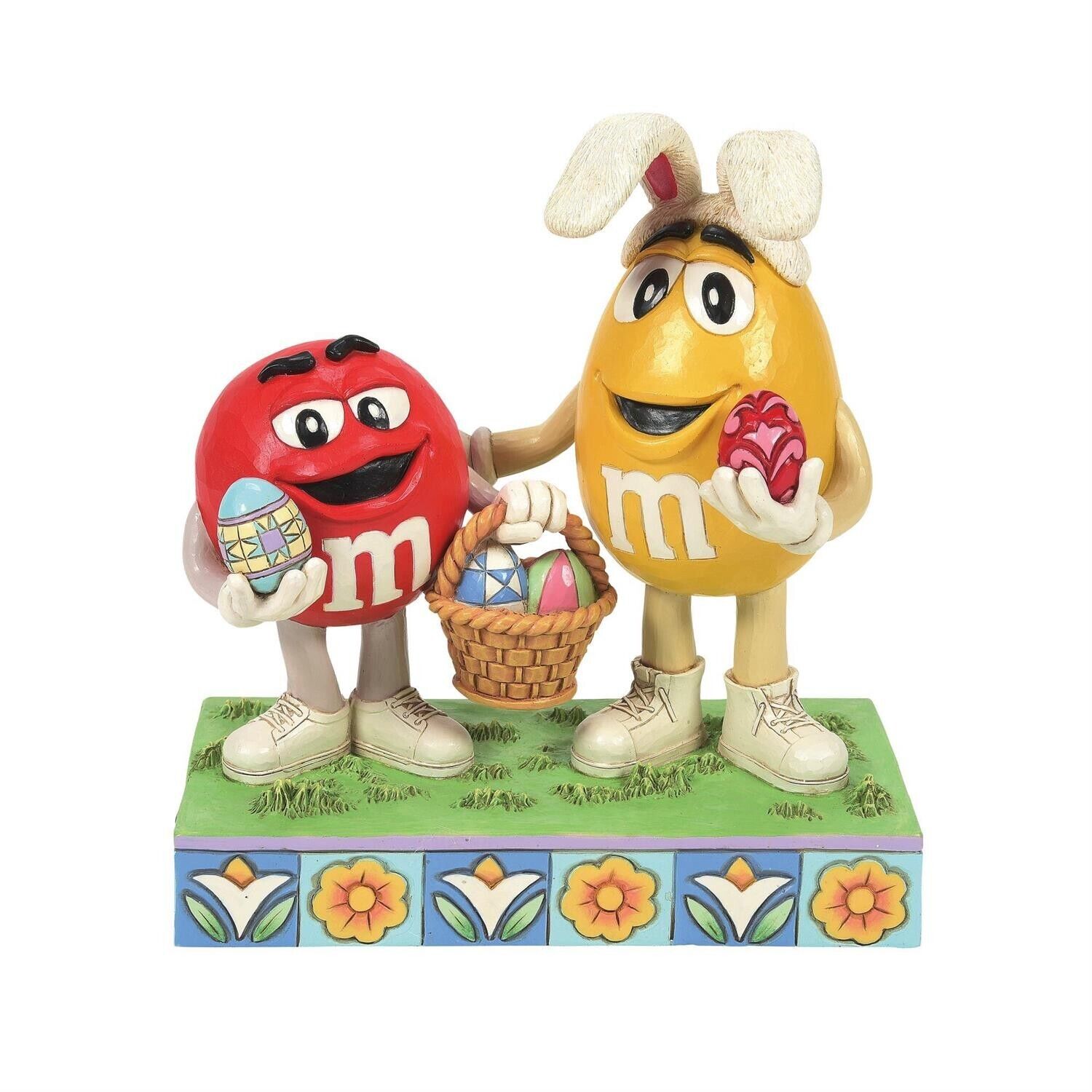 Jim Shore M&M'S Collection - An Egg-cellent Hunt - Red & Yellow M&M'S 6014812