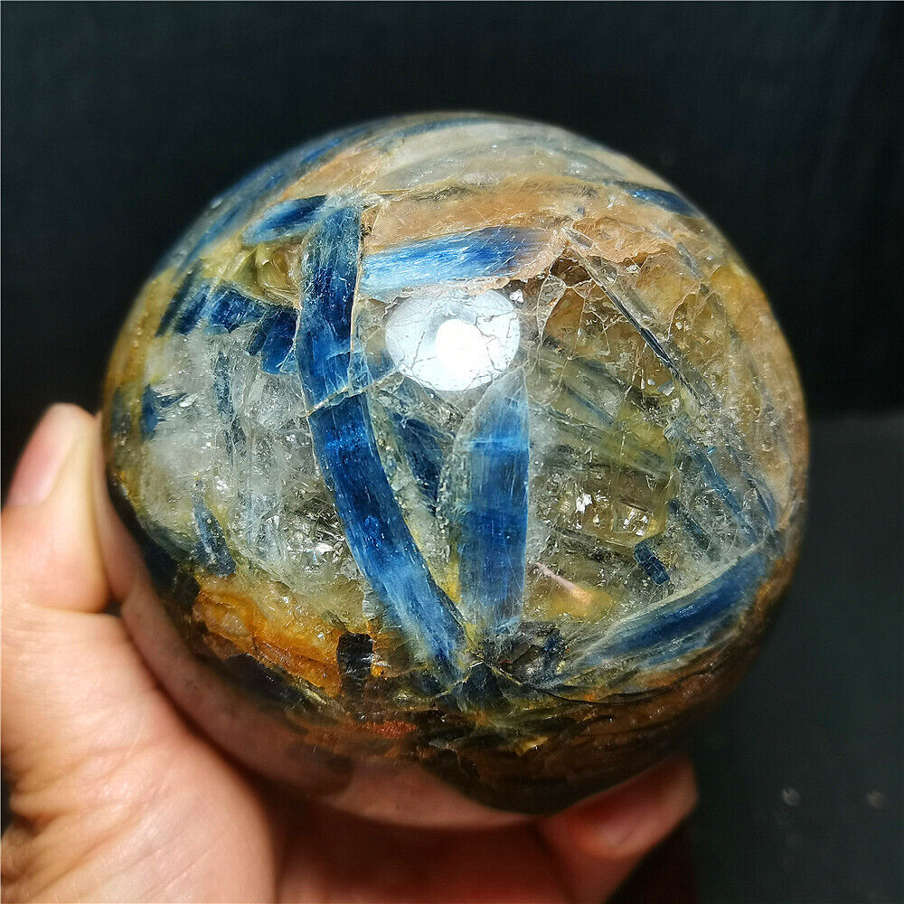 1311.6G Natural beautiful Blue Kyanite Sphere Ball Quartz Crystal Healing WD1357