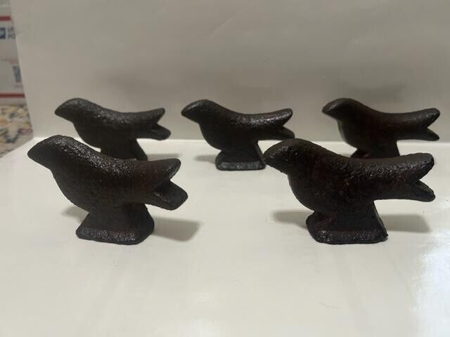 Antique Carnival Shooting Gallery Cast Iron Bird Target lot of 5
