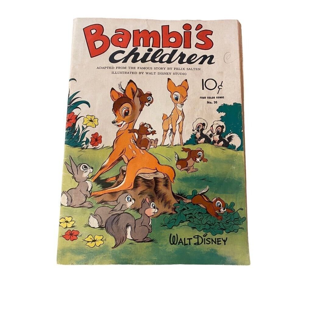 Bambi's Children Four Color 30 Golden Age Disney animals 1943 Dell Comics