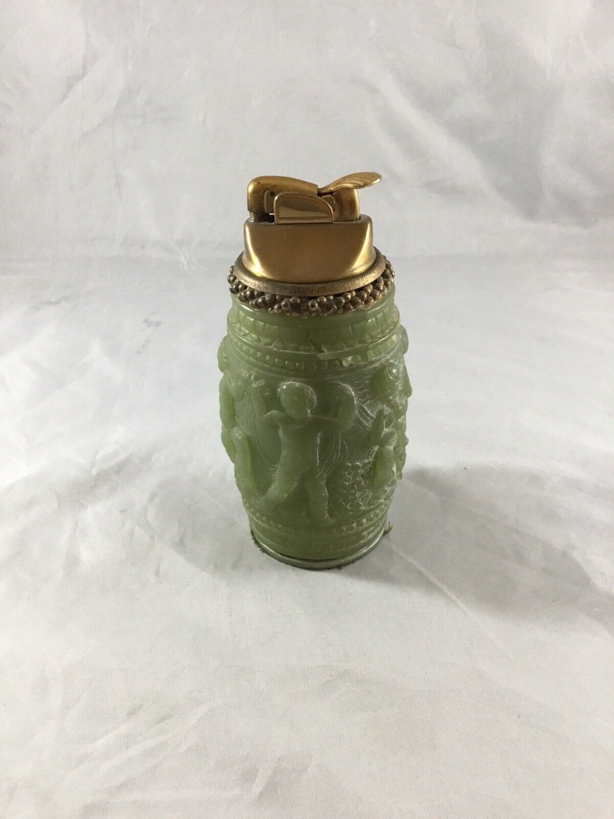 VTG Green Stone and Brass Ligher