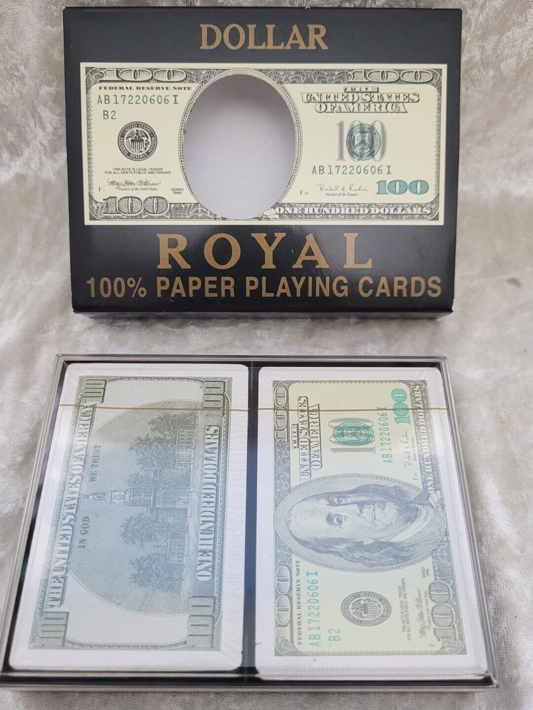 Royal 100 Dollar Playing Cards, 2 Decks Sealed