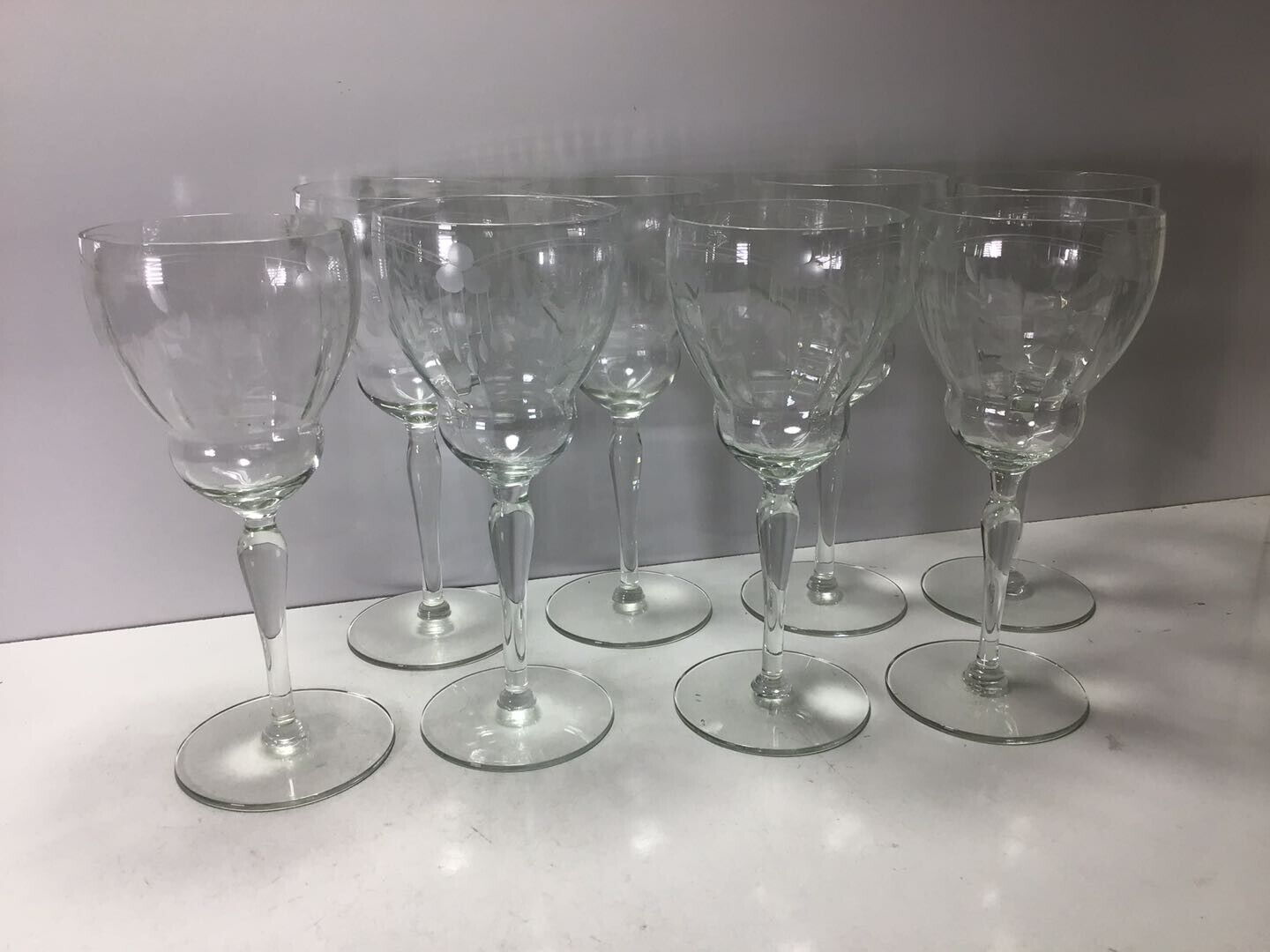 R77 Vintage Antique Classic Unique Design Crystal Clear Stemmed Wine Glass