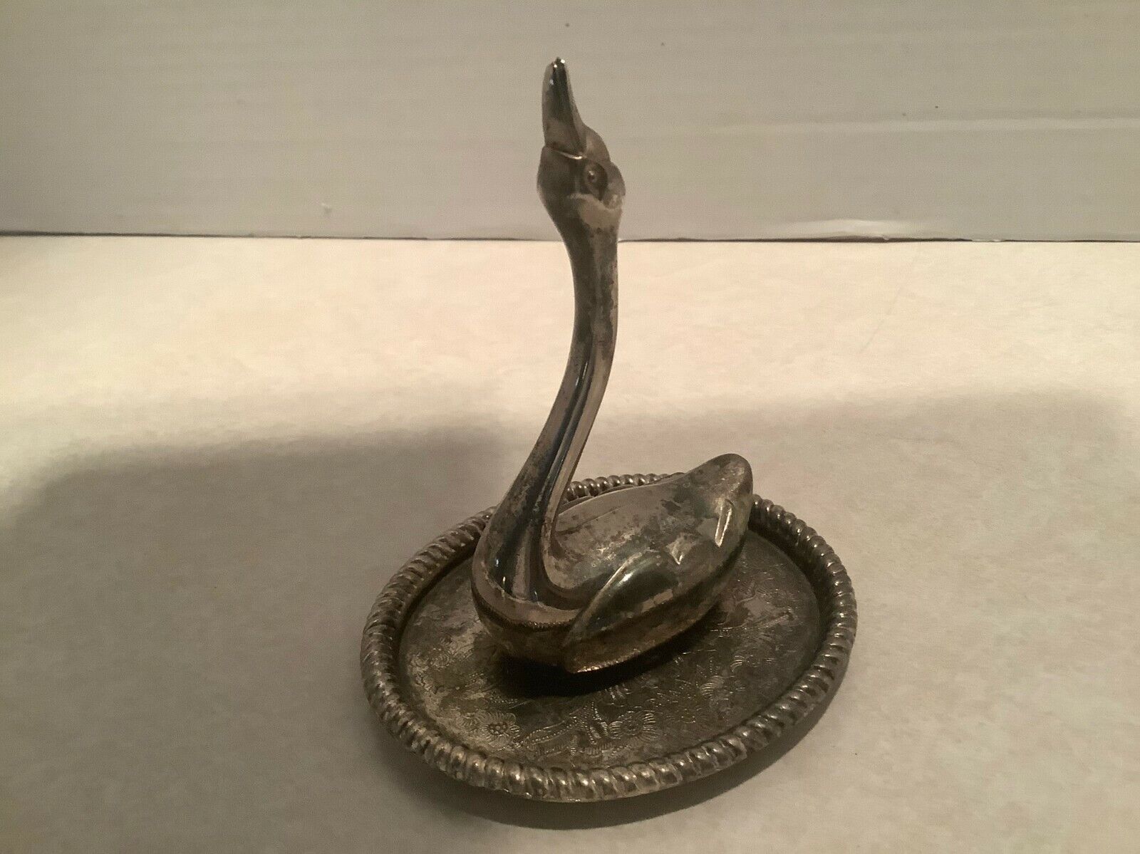 Vintage silverplate swan ring/jewelry tray