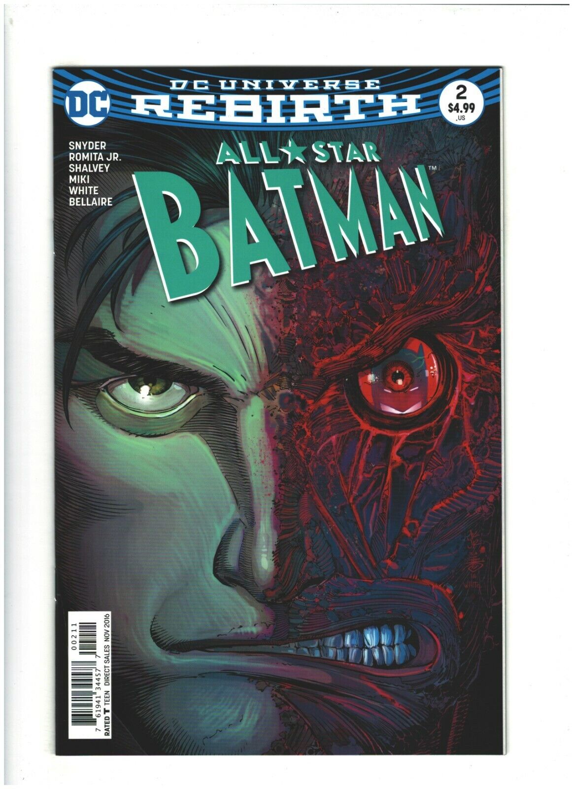 All Star Batman #2 NM- 9.2 DC Comics 2016 Scott Synder Two-Face Romita Jr. Cover