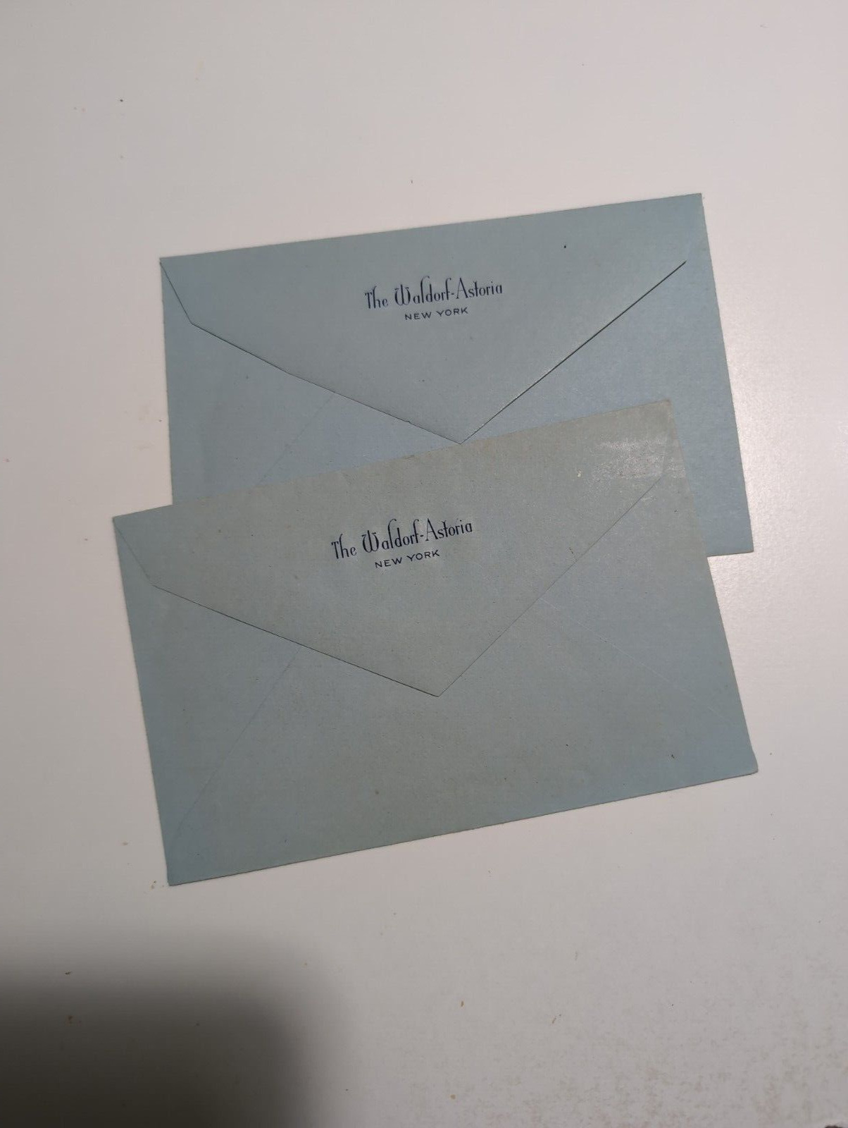 Two (2) vintage Waldorf-Astoria Hotel envelopes