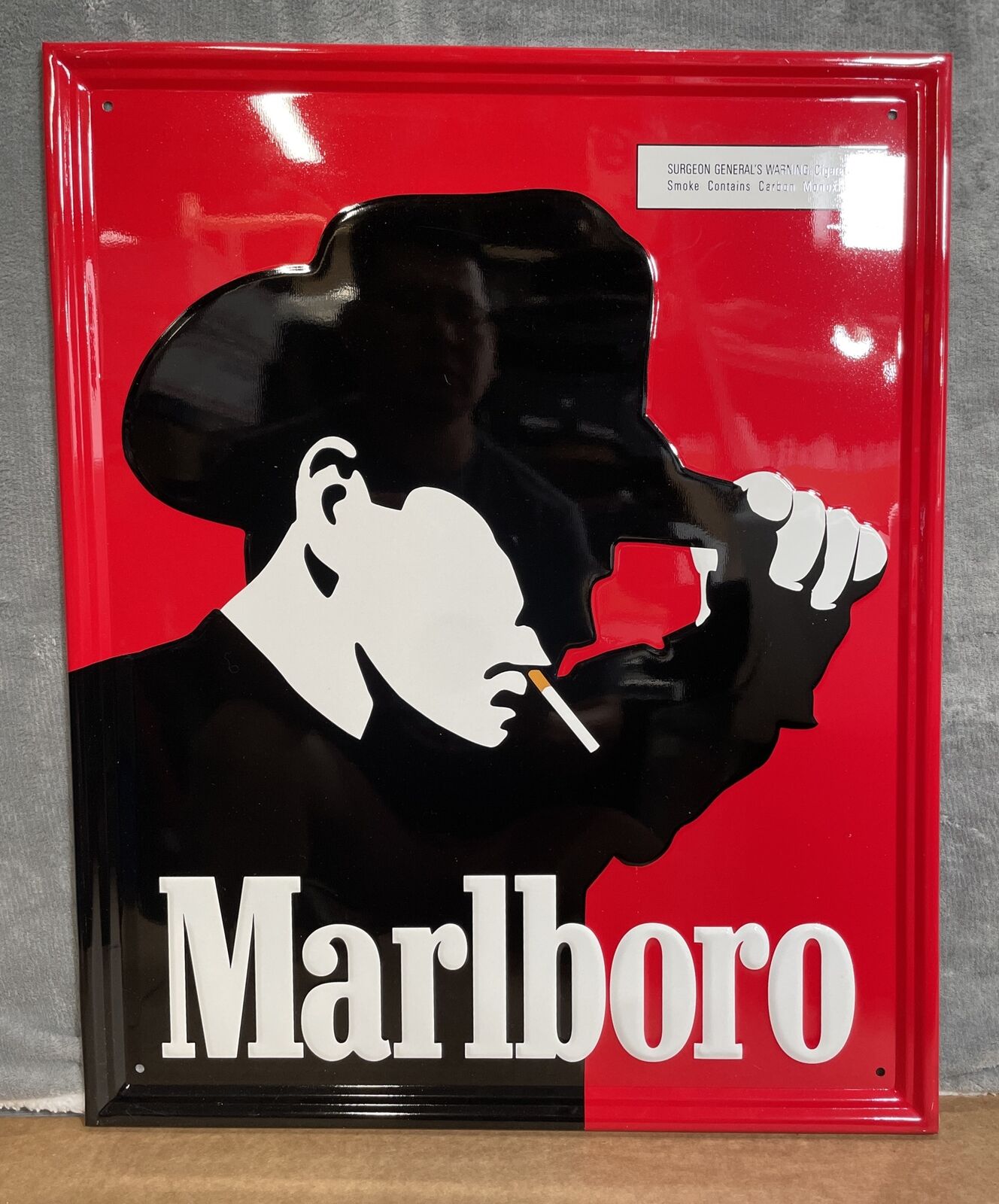 RARE VTG 1997 Marlboro Cowboy Cigarette Advertising Metal Sign Philip Morris NOS