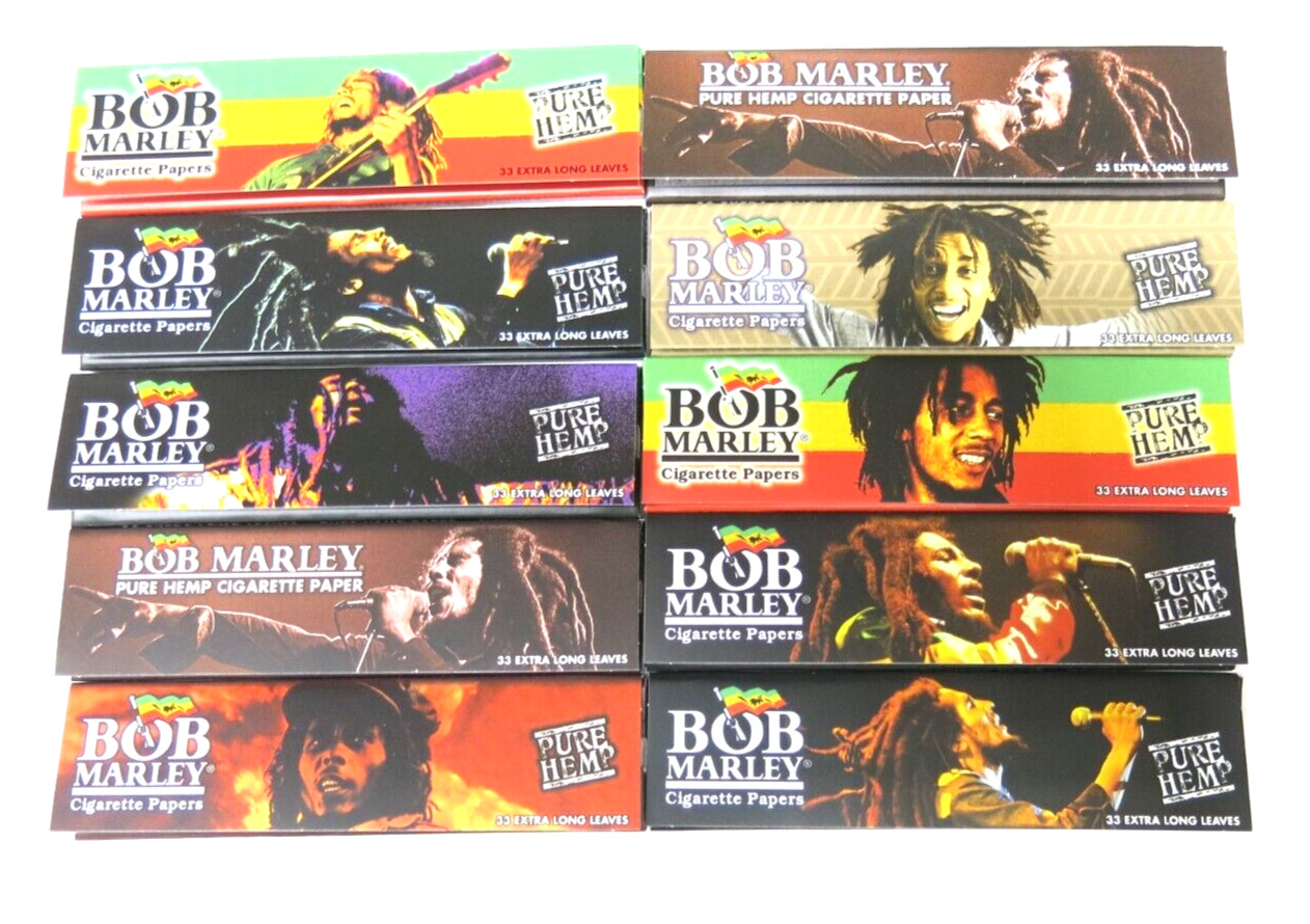 Pack of 10 Authentic Bob Marley Rolling Papers King Size 33 Extra Long Leaves