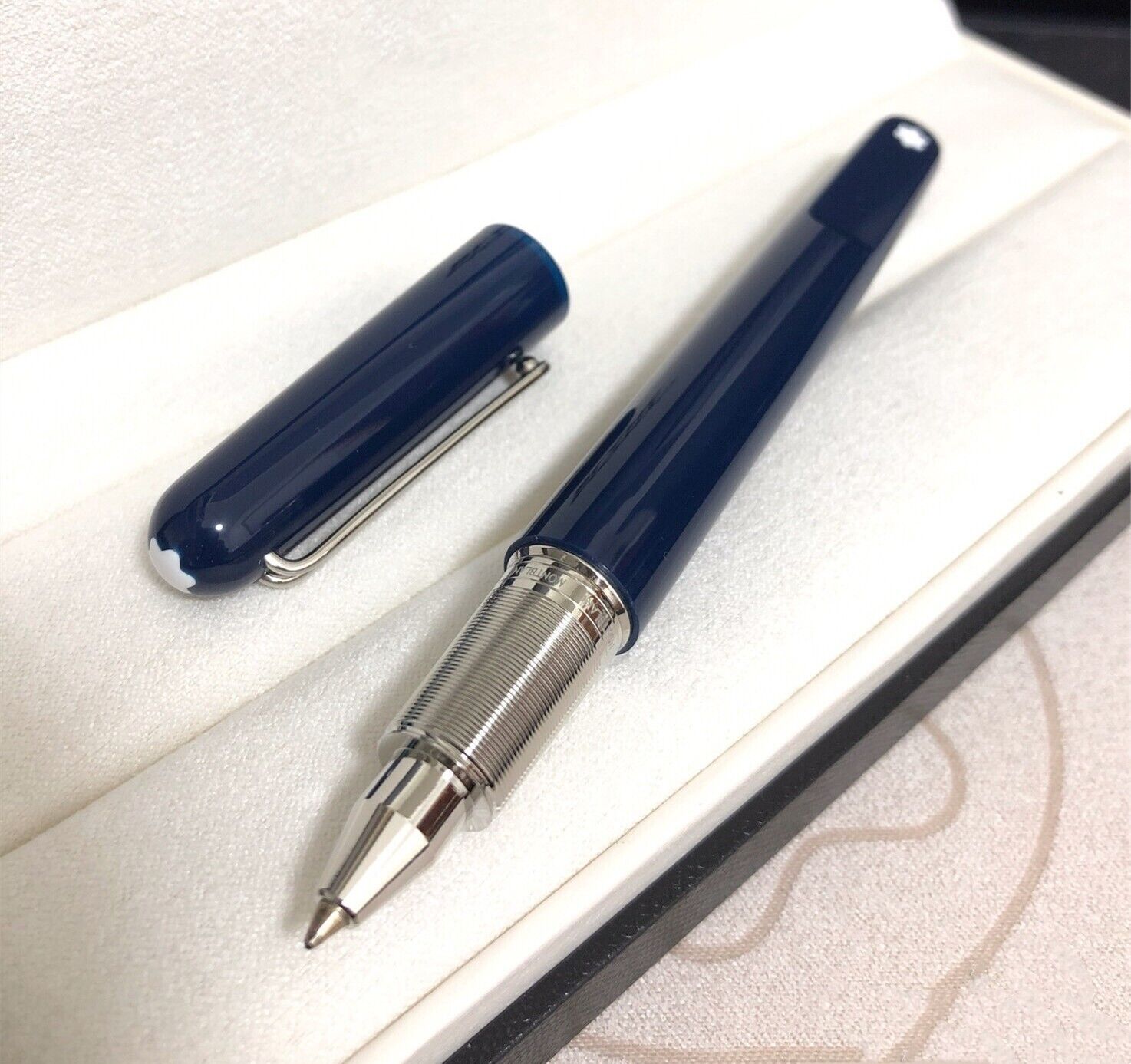 Luxury M Magnet Series Blue Color+Silver Clip 0.7mm Ink Rollerball Pen