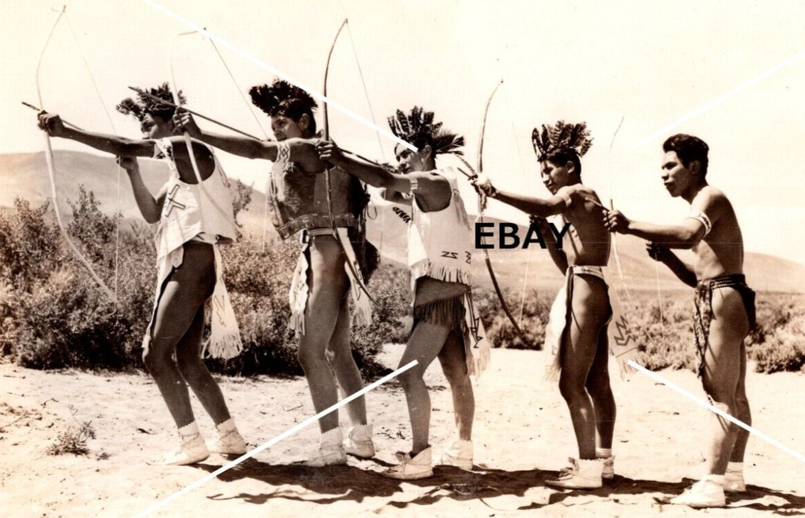 C 1939-1950 RPPC Postcard Indian Archers Klamath & Warm Springs Stewart NV EKC