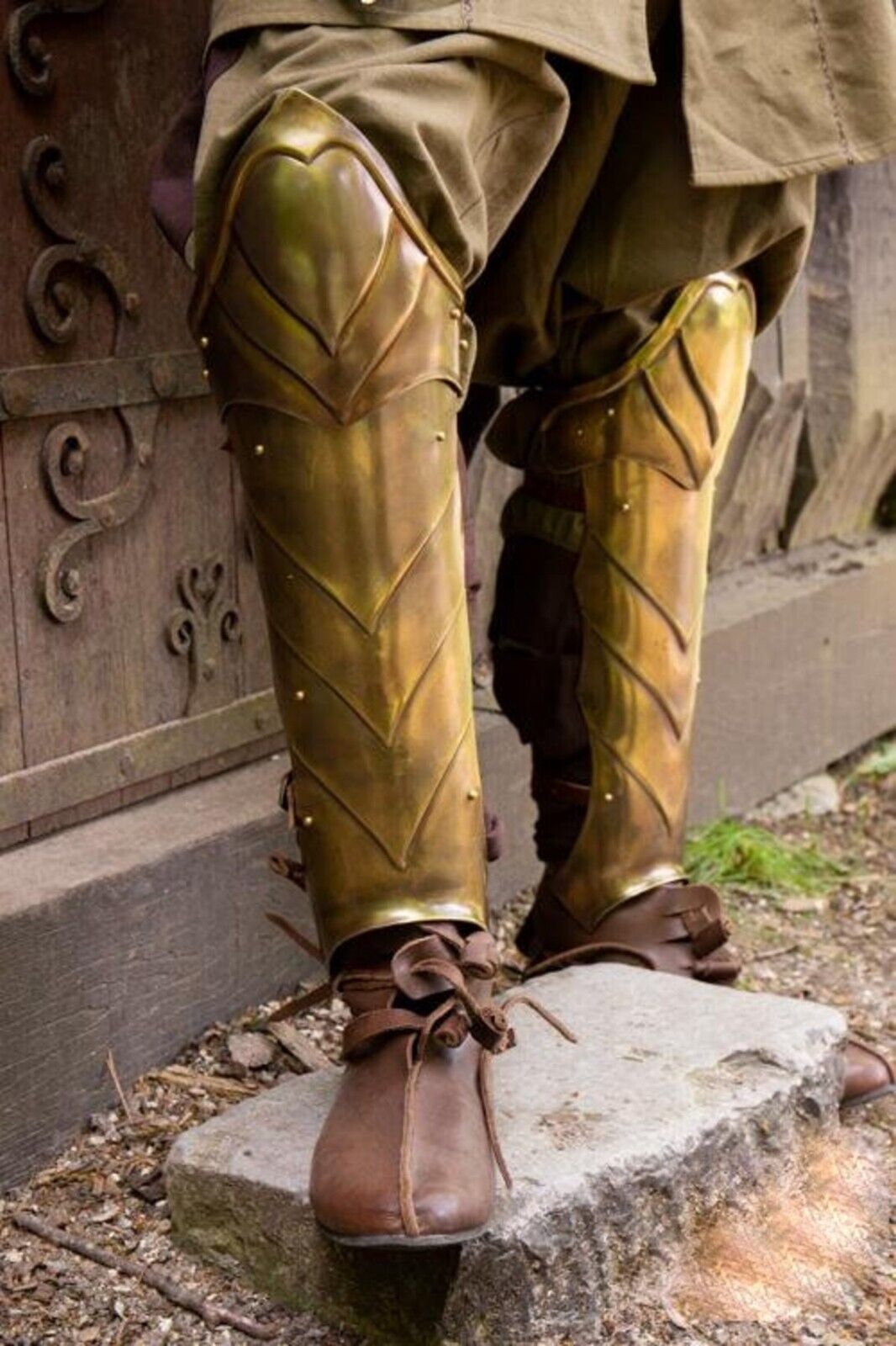 Illumine Greaves Leg Protection Medieval Leg Greaves Battle Worn Costume Armor