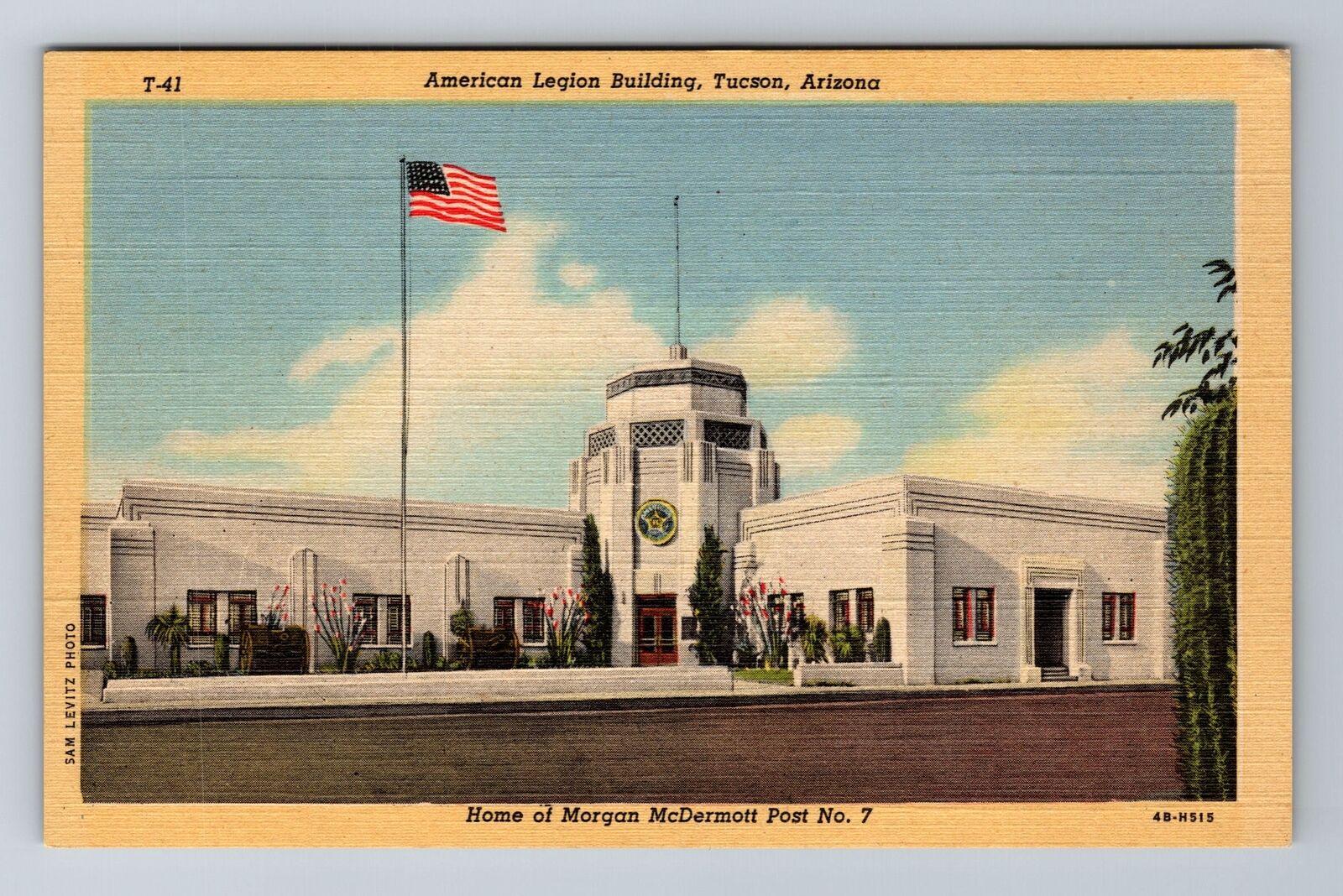 Tucson AZ-Arizona, American Legion Building, Antique, Vintage Souvenir Postcard