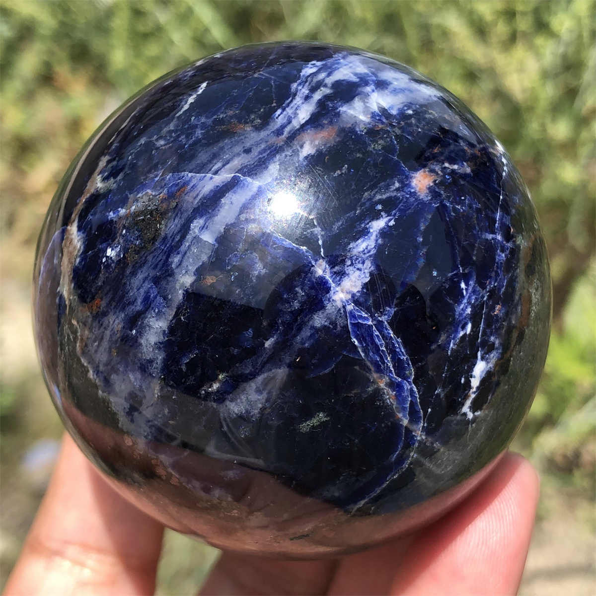 370g Natural Sodalite Ball Quartz Crystal Sphere Reiki Crystal Decor Gift