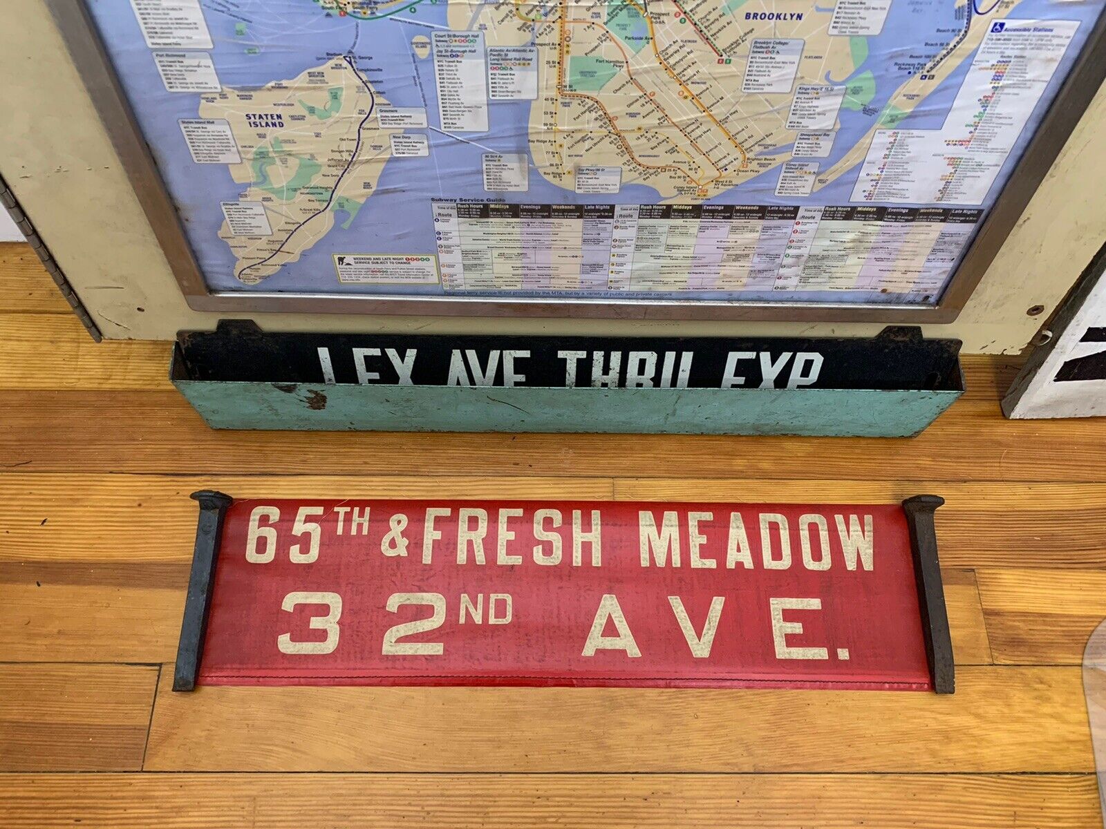 QUEENS NY 1952 NYC BUS ROLL SIGN 65TH FRESH MEADOW ST JOHNS UNIVERSITY 32 AVENUE