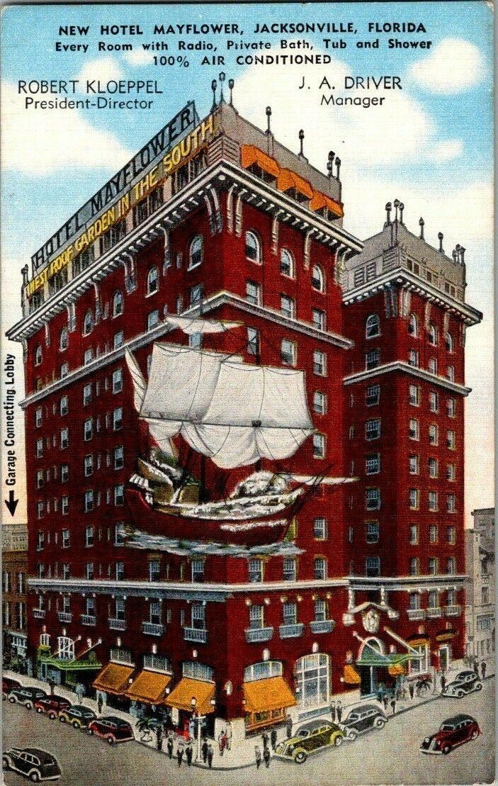 1940'S. NEW HOTEL MAYFLOWER, JACKSONVILLE,FL POSTCARD EP16