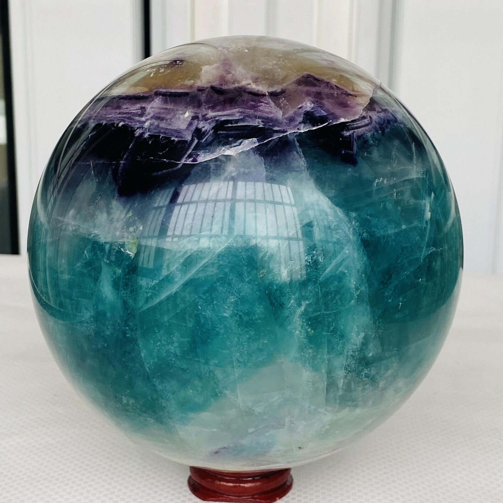 3900g Natural Fluorite ball Colorful Quartz Crystal Gemstone Healing